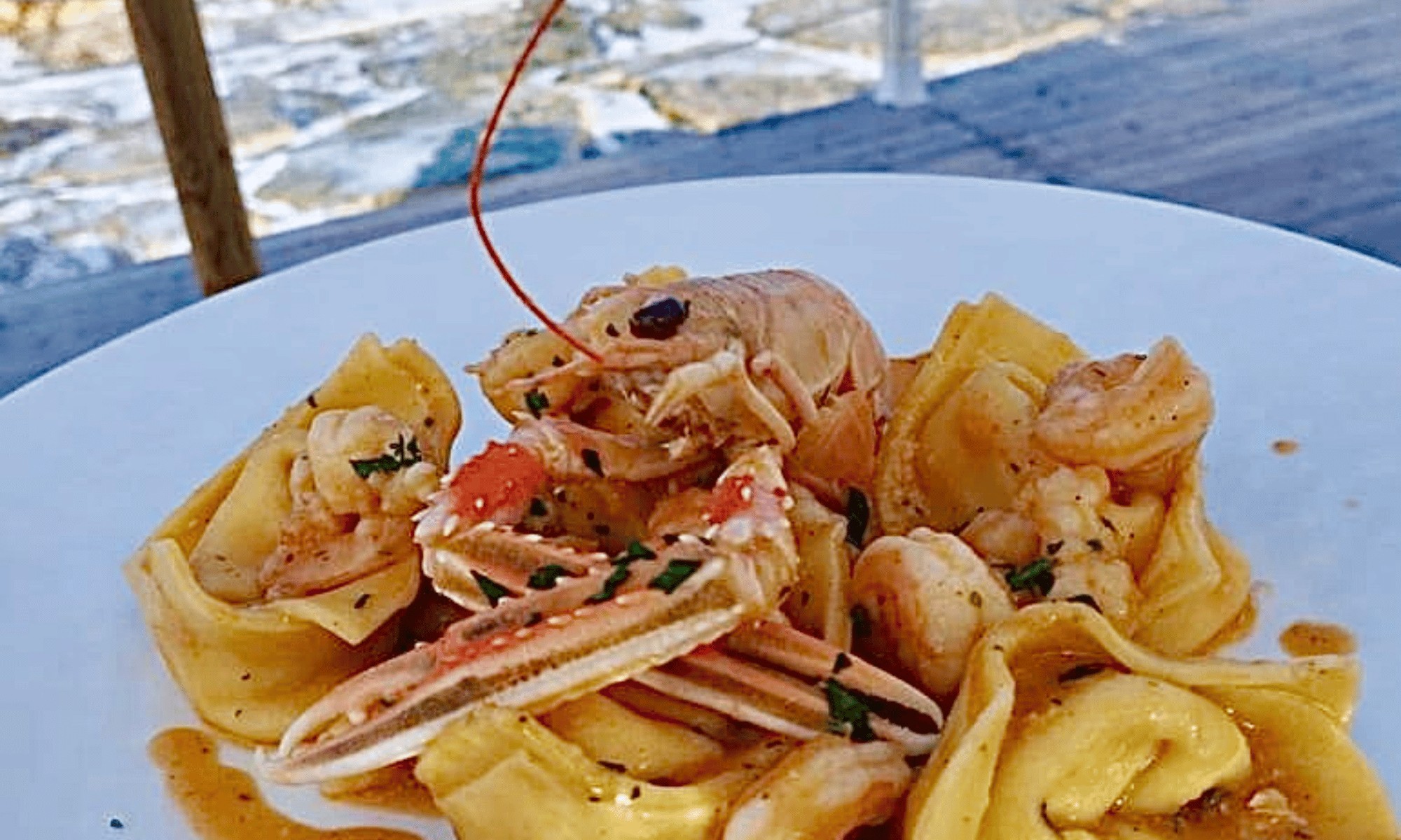 Pasta con crostacei del ristorante Tuka
